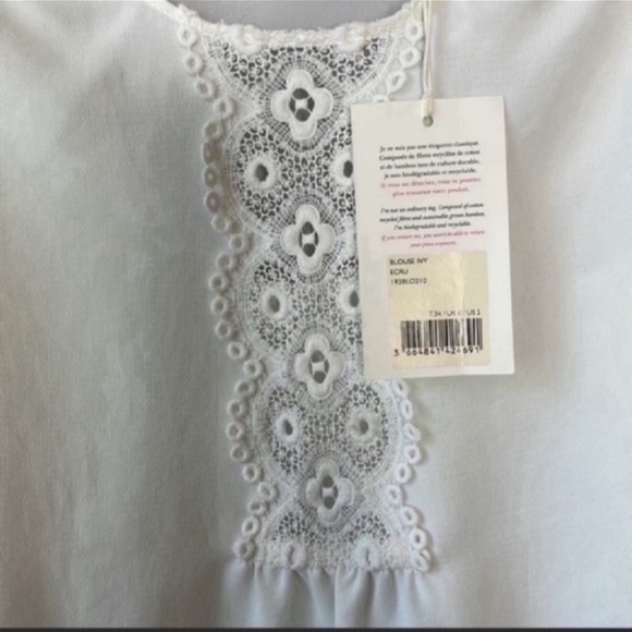 NWT Sezane Ivy Blouse In Ecru - Picture 10 of 14